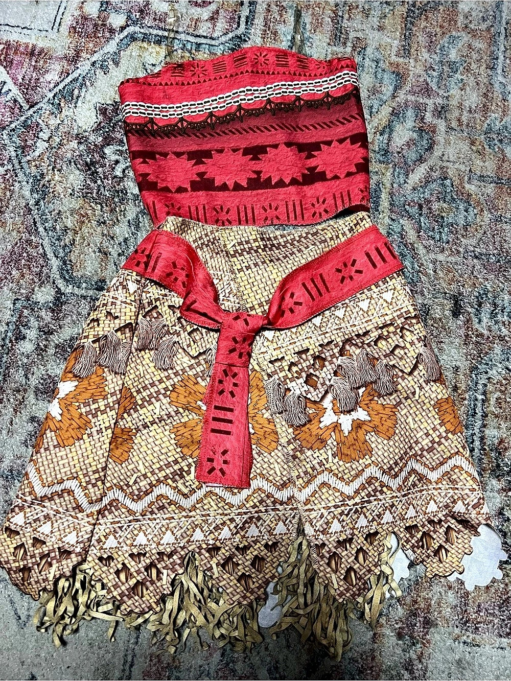 Disney Moana Costume Set Red & Brown Size 4/5